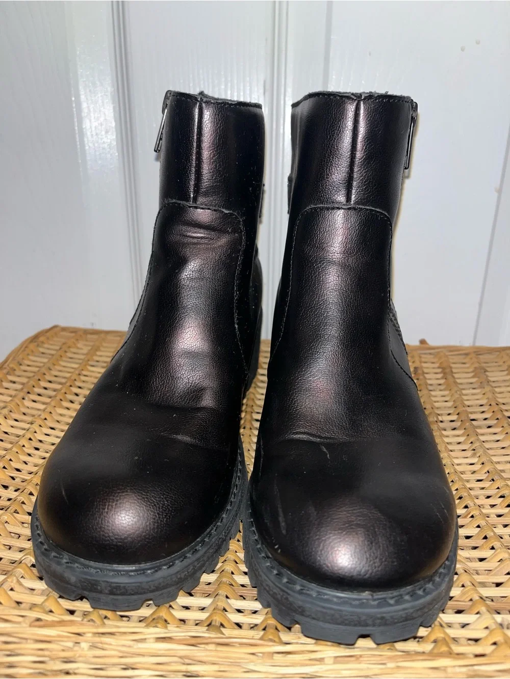 BOC Double zipper buckle  moto ankle booties in Bronze